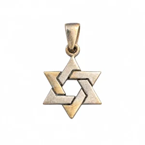 תליון וינטג' מגן דויד נדיר זהב לבן 14K