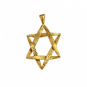 תליון מגן דויד זהב 14K וינטג' שנות ה50